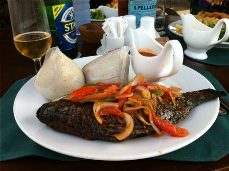 First-timers guide to Ghanaian Cuisine<br>Banku with tilapia