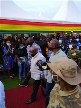 Rehabilitation of Tema Central Sewerage System<br>President arrives for Sod Cutting