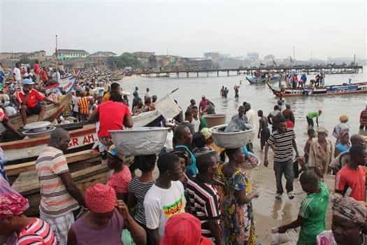 Accra<br>Fish harbour in Accra